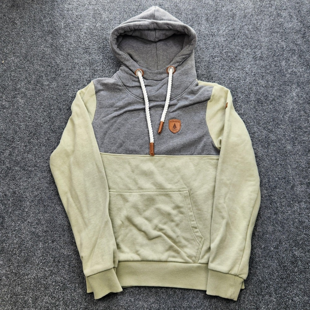 Wanakome Hoodie Mens‎ Small Gray Green Adventure Canada Pullover Patch Casual